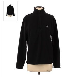 Women’s Brooks Brothers XL 1/4 zip black fleece pullover with pockets excellent